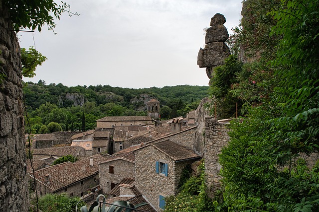 rock facade on house
