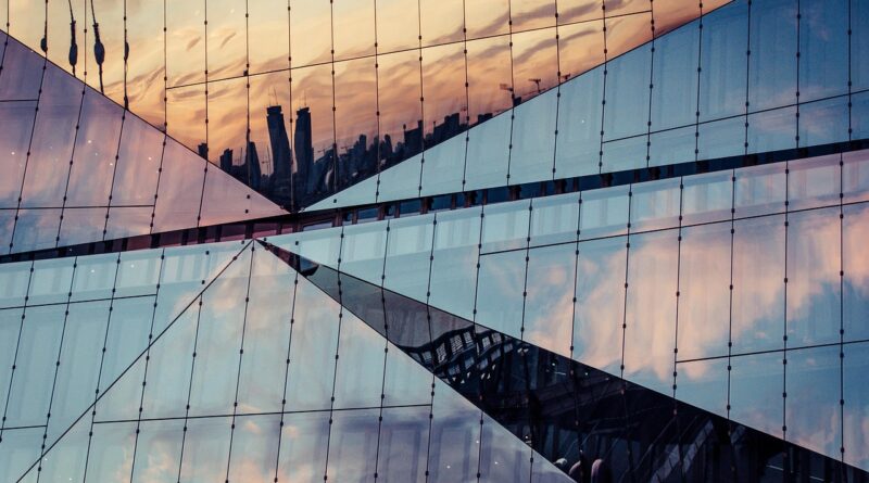 facade, glass facade, building, modern, reflection, architecture