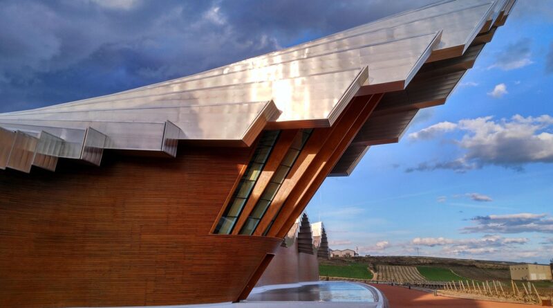 buildings, architecture, wood, darling, winery, modernity, modern, museum, perspective, home, blue, town planning, building, roof, brown, ocher, clouds, cloud, overcast, metal, design, metallized, bright, silver, rustic, rooftop, ceilings, beams, indoor tourism, white, window, glazed, door, wall, reflection, crystal, mirror, facade, glasses, brightness, green, light, field, storm, vines, cloudy, earth
