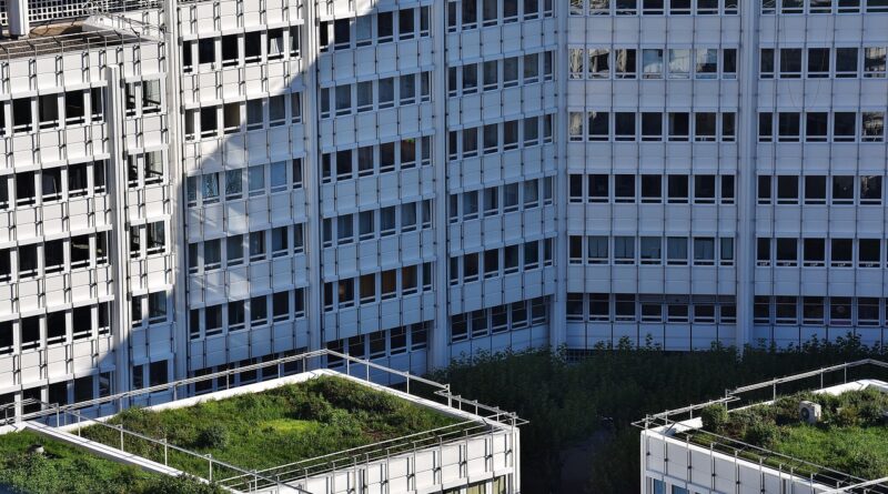skyscraper, building complex, green roofs, architecture, facade, building, construction, building complex, green roofs, green roofs, green roofs, green roofs, green roofs