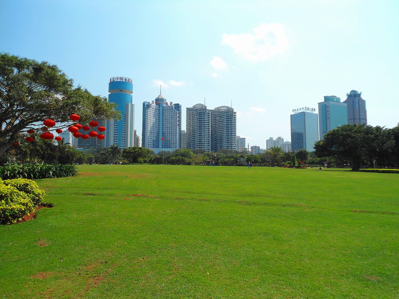 haikou, china, city, buildings, skyscrapers, architecture, urban, cities, park, grass, trees, nature, outside, skyline, green city, green building, green city, green city, green city, green city, green city