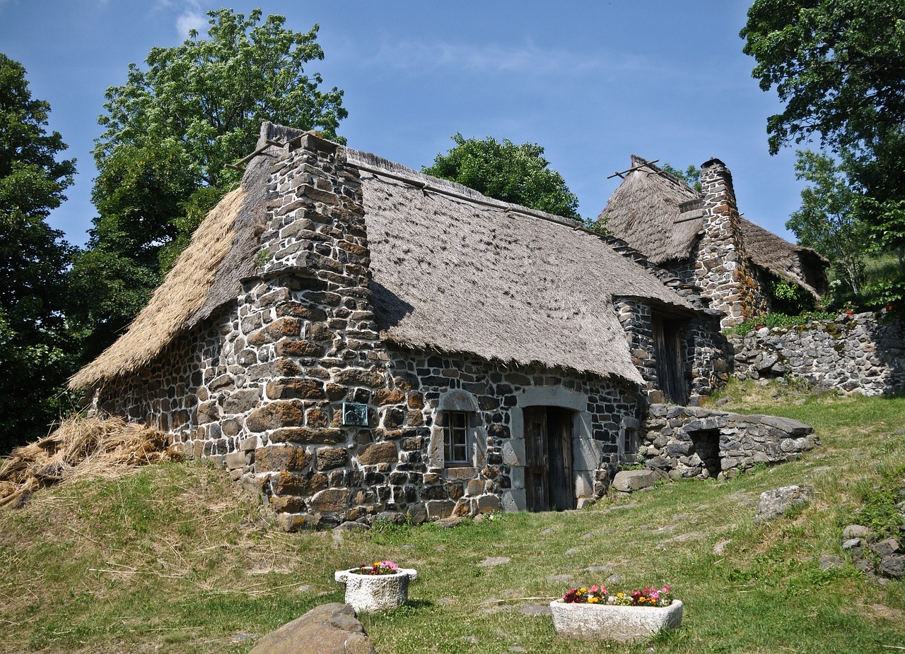 cottage, house, thatch roof, pierre, cottage, cottage, cottage, cottage, cottage