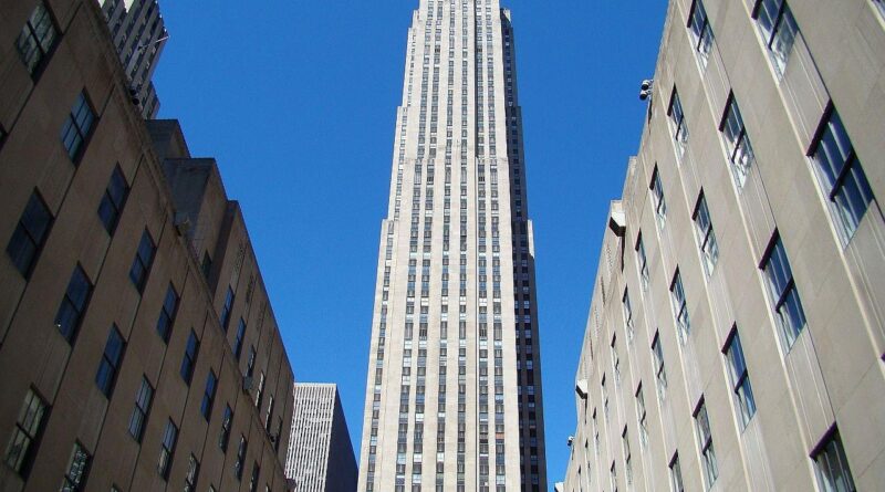 building, tower, sky, nature, city, new, york, rockefeller, center, historic, landmark