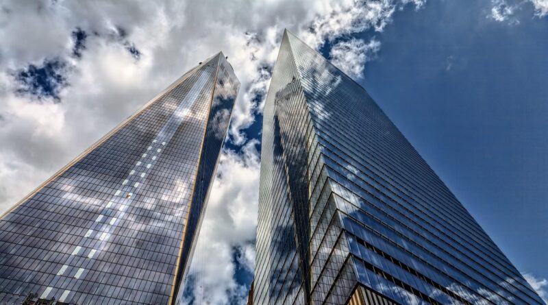 skyscraper, architecture, city, heaven, new york, building, america, manhattan, usa, sightseeing, ny, nature, big apple, clouds, blue, high, glass facade, facade, smooth, modern, window, office building, 1wtc