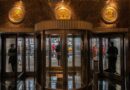 entrace, rotating door, building, empire state building, new york, usa, input, output, manhattan, art déco