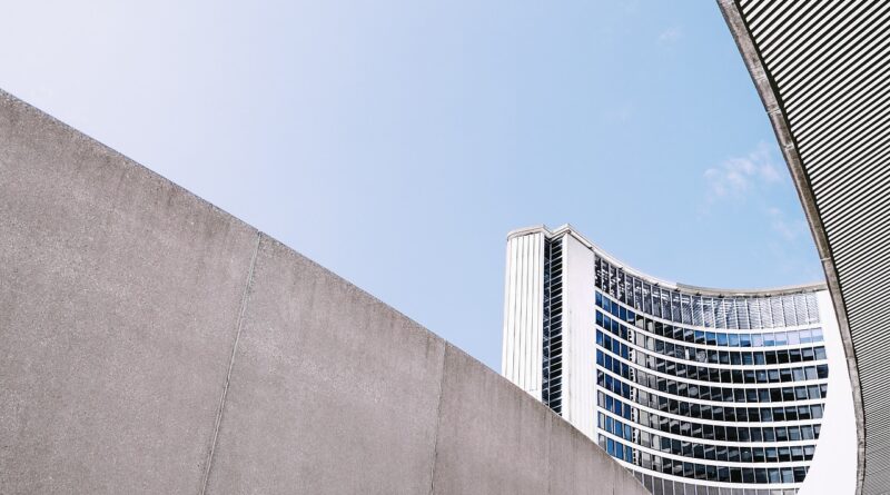 architecture, abstract, nature, window, concrete, urban, downtown, toronto, city hall, sky, building