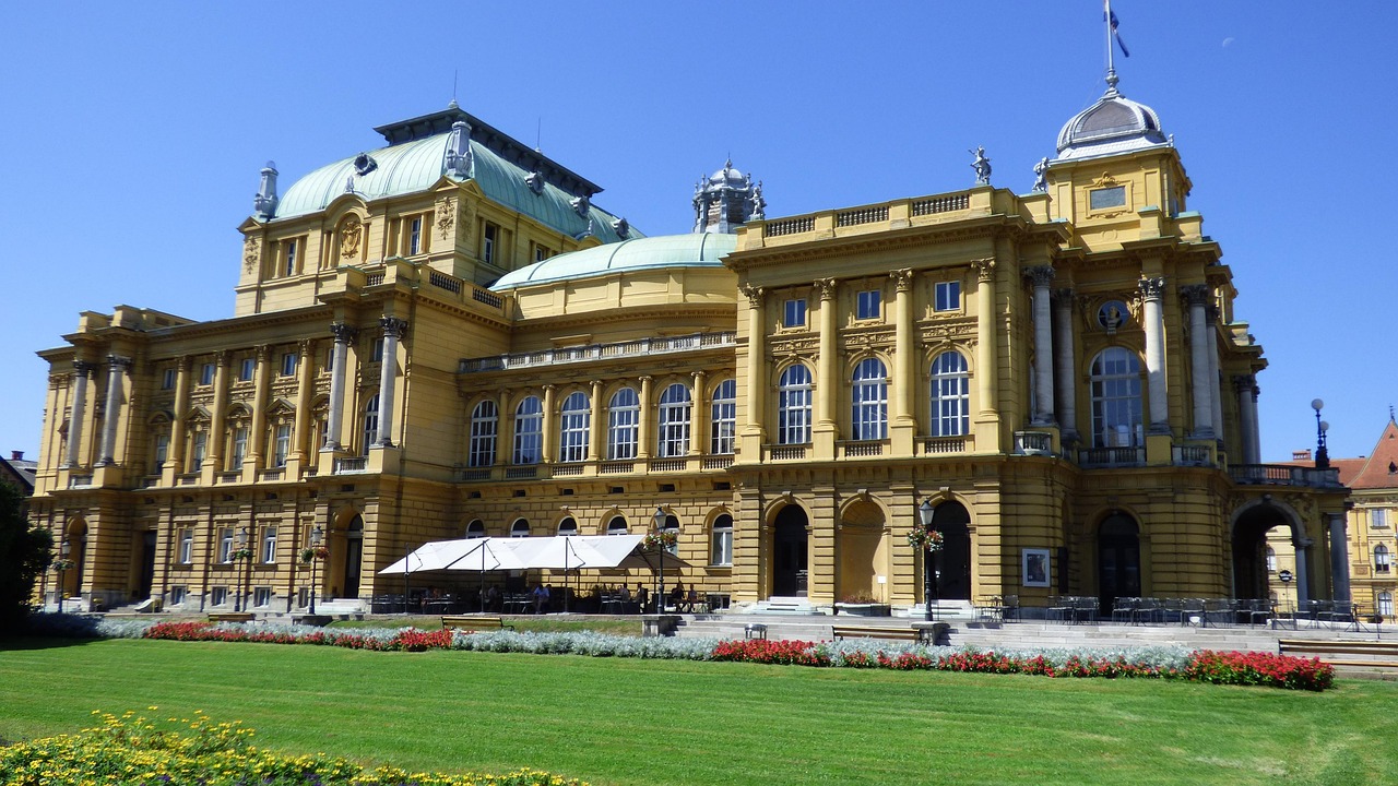zagreb, croatia, national, theater, architecture, building, neo-baroque, 19th century, 1895