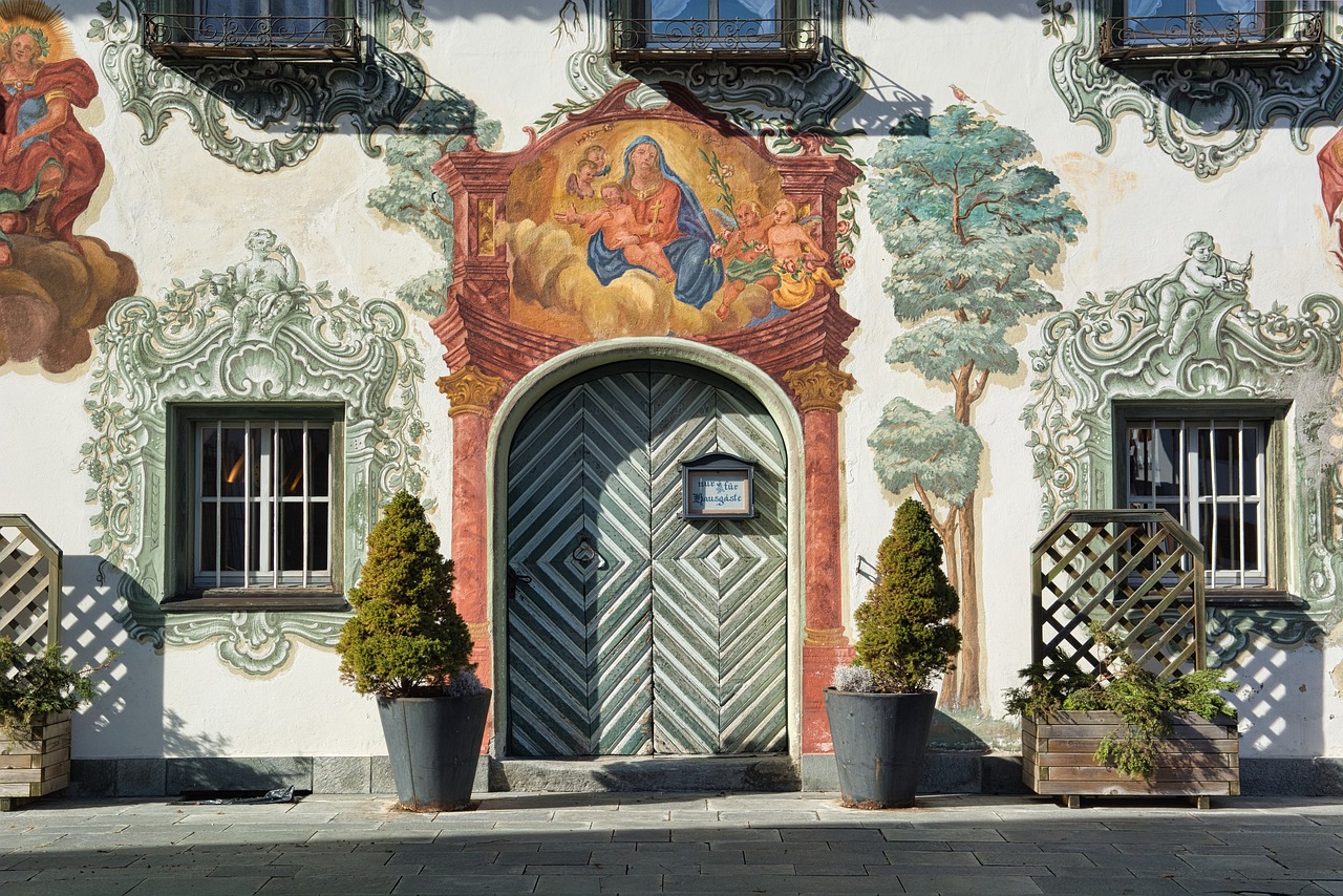 lüftlmalerei, lueftelmalerei, facade, painting, wall painting, building painting, art, tradition, tyrol, bavaria