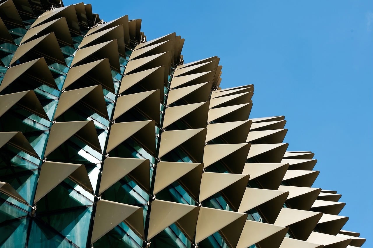 architecture, modern, geometric, free background, pattern, free wallpaper, singapore, esplanade, facade, metallic, laptop wallpaper, mac wallpaper, spike, windows wallpaper, durian, design, hd wallpaper, cool backgrounds, building, background, wallpaper hd, exterior, texture, full hd wallpaper, futuristic, 4k wallpaper 1920x1080, urban, desktop backgrounds, wallpaper 4k, beautiful wallpaper, blue sky, construction, 4k wallpaper, abstract