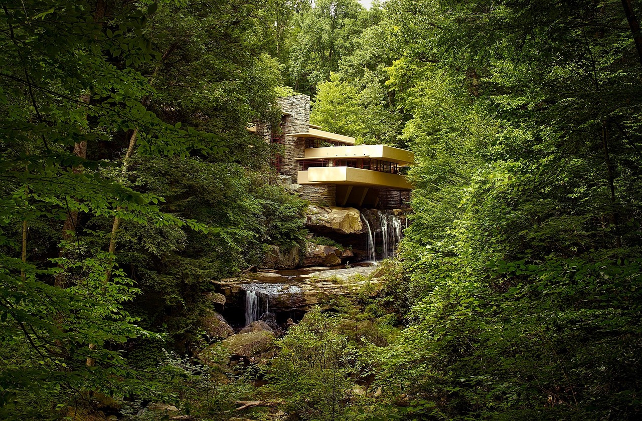 fallingwater, pennsylvania, architecture, home, frank lloyd wright, house, waterfall, forest, trees, woods, nature, outdoors, landmark, historic, country, rural, beautiful, picturesque, hdr, fallingwater, fallingwater, fallingwater, fallingwater, fallingwater