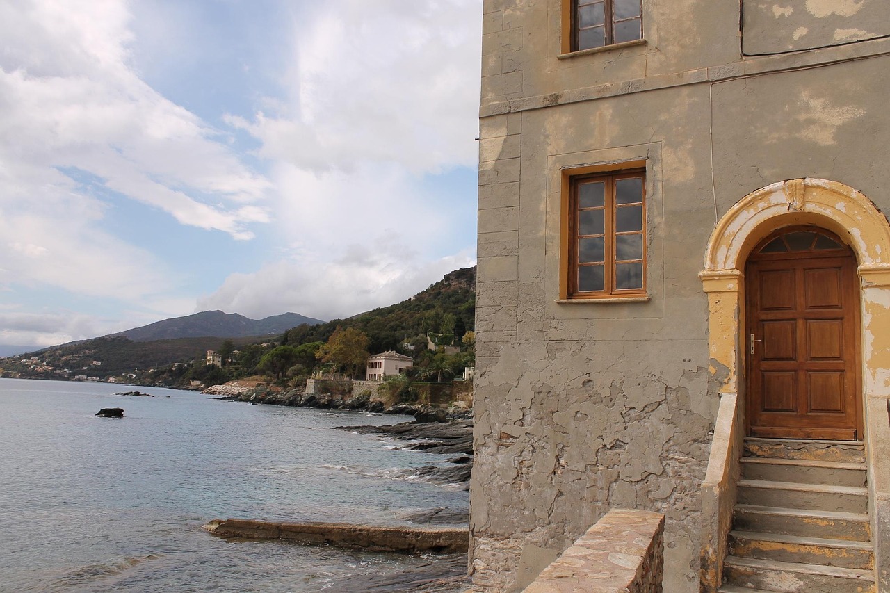corsica erbalunga, the mediterranean coast, the most beautiful village of corsica, gate beach house