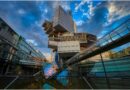 skyscraper, glass, architecture, window, facade, modern, high, glass front, nord lb, bridge, gangway, office building, reflection, stained glass window, glass facades